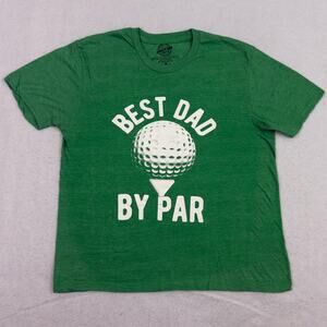 Crazy Dog T Shirt Mens Size Medium Green Best Dad By Par Short Sleeve Golf Ball